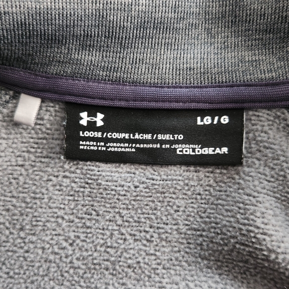 Under Armour Storm 1/4 Zip Sweater Mens Large Gray Fleece Cold Gear Sweatshirt - Picture 2 of 8